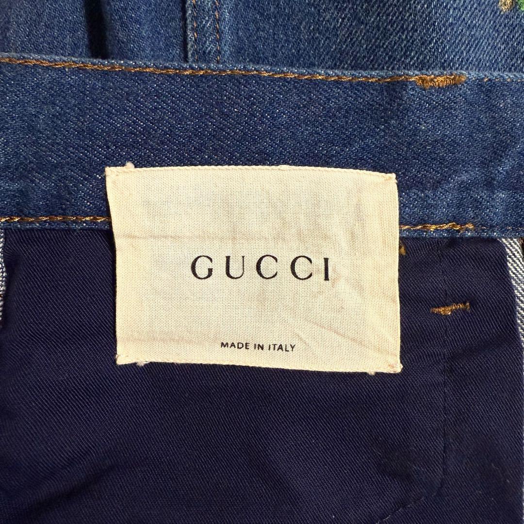 16AW GUCCI フローラル ペイント 花柄 カットオフ デニムパンツ - メルカリ