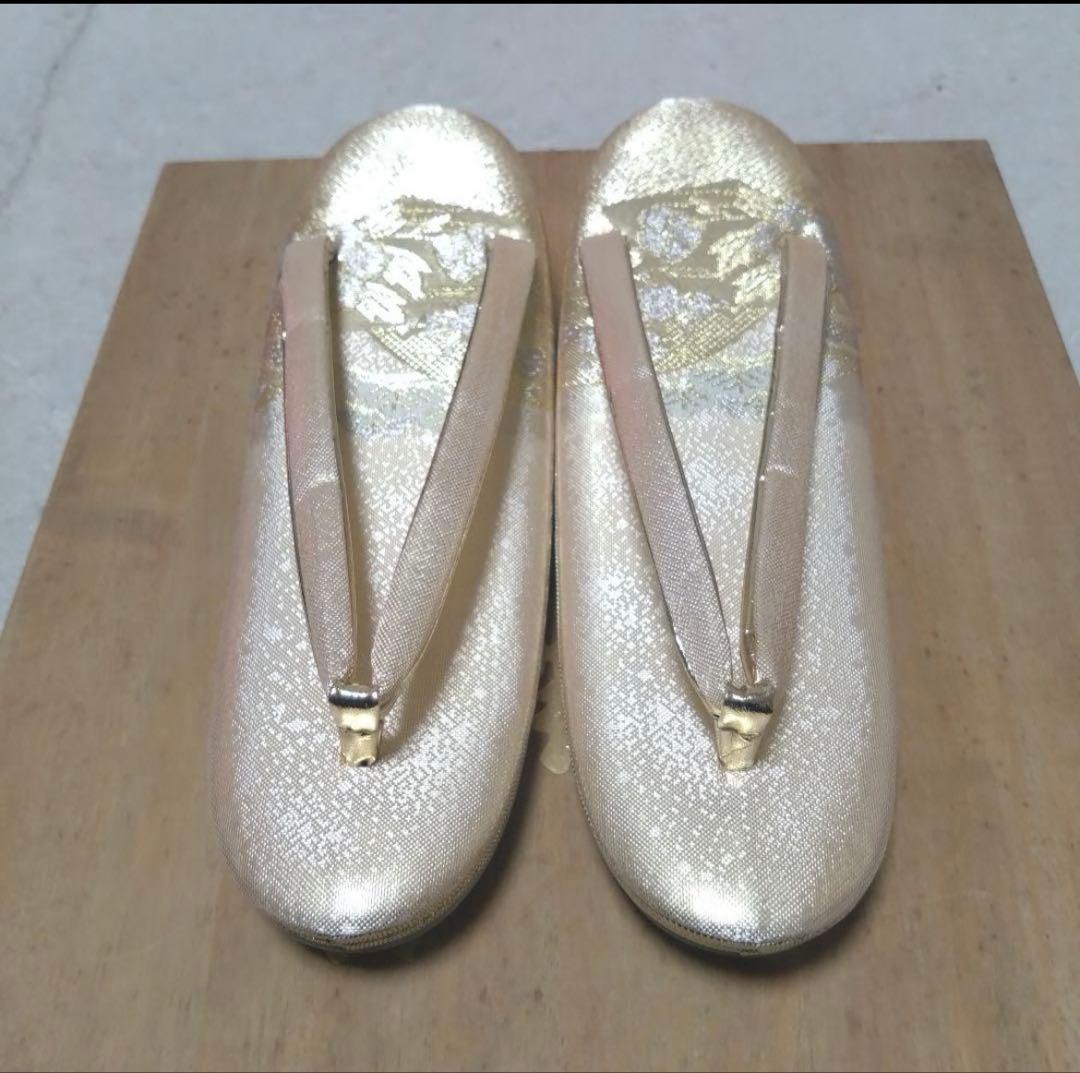 草履とバッグのセット Lサイズ ゴールド