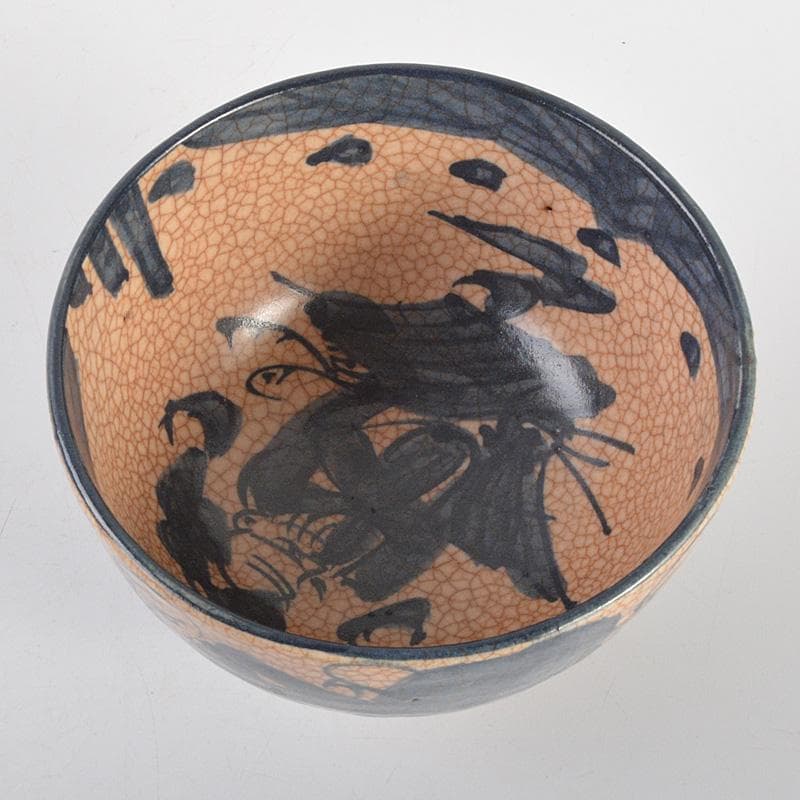 青木木米 聾米造 染付 寿老 茶碗 山本如仙 (八世尾形