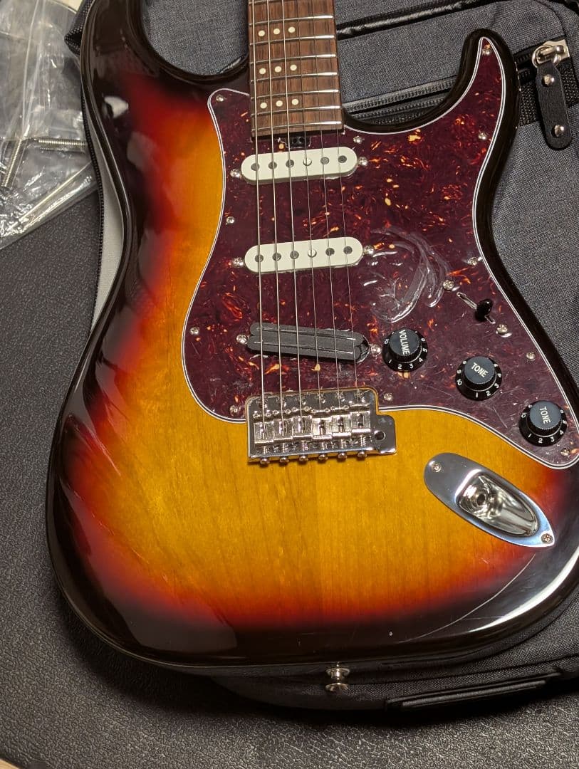 Three Dots Guitars s ケース付　オーダーピックガード付