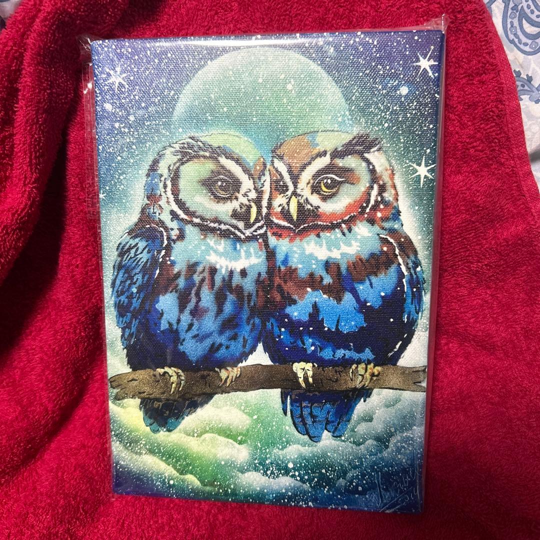 スプレーアートエデン ペアふくろう、ホワイトタイガーSMキャンパス