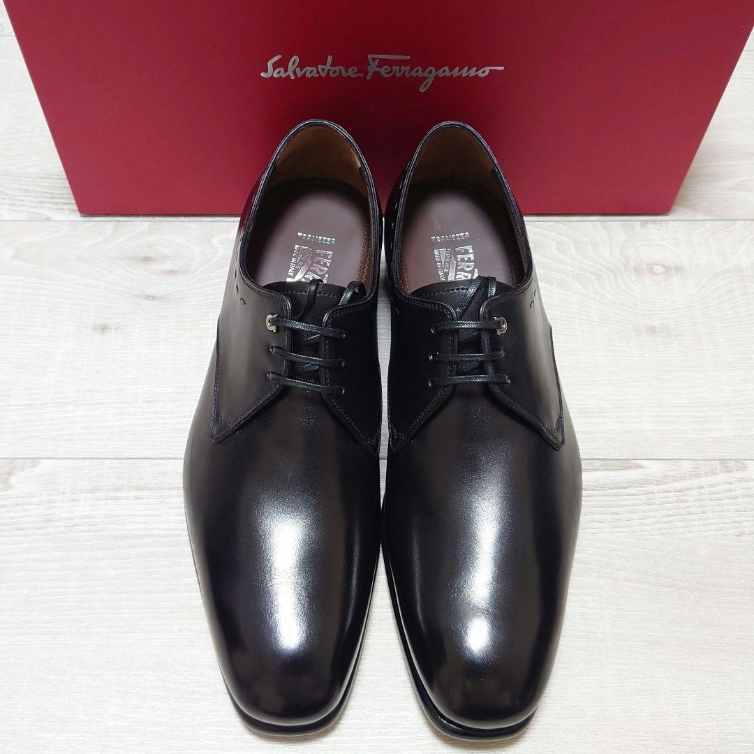 【サルヴァトーレフェラガモ】トラメッザ プレーントゥ ブラック US7未使用新品