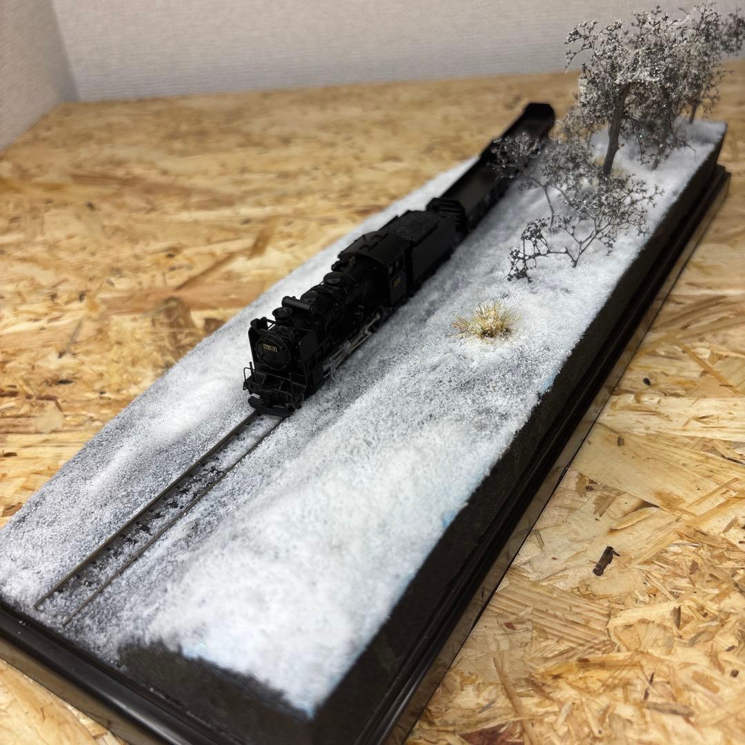 ケースあり】N保管用ジオラマ「白雪の軌道」—静寂に佇む冬景色ベース