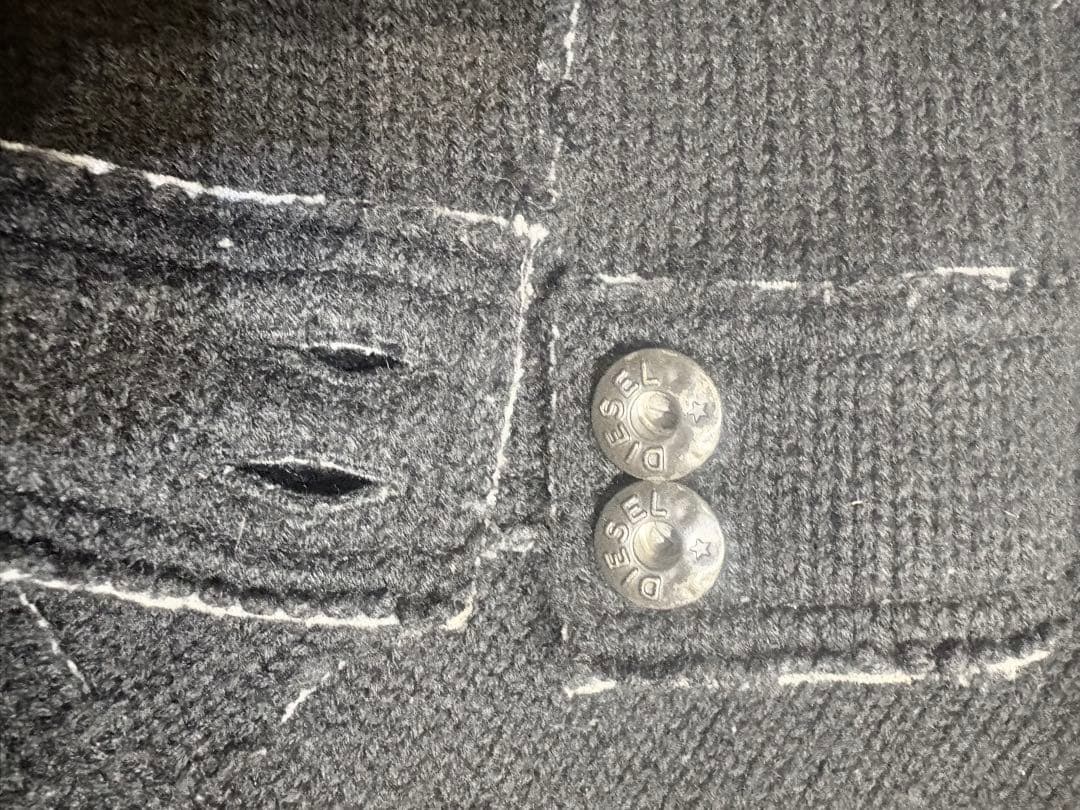 DIESEL ディーゼル　ニット生地　デニムジャケット調　ブラックジャケット