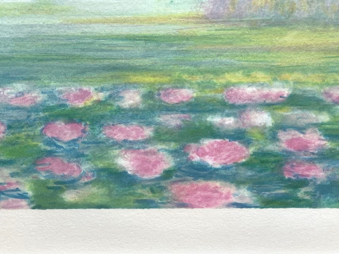 真作保証 クロード・マヌキアン 「スイレン」 リトグラフ サイン有り