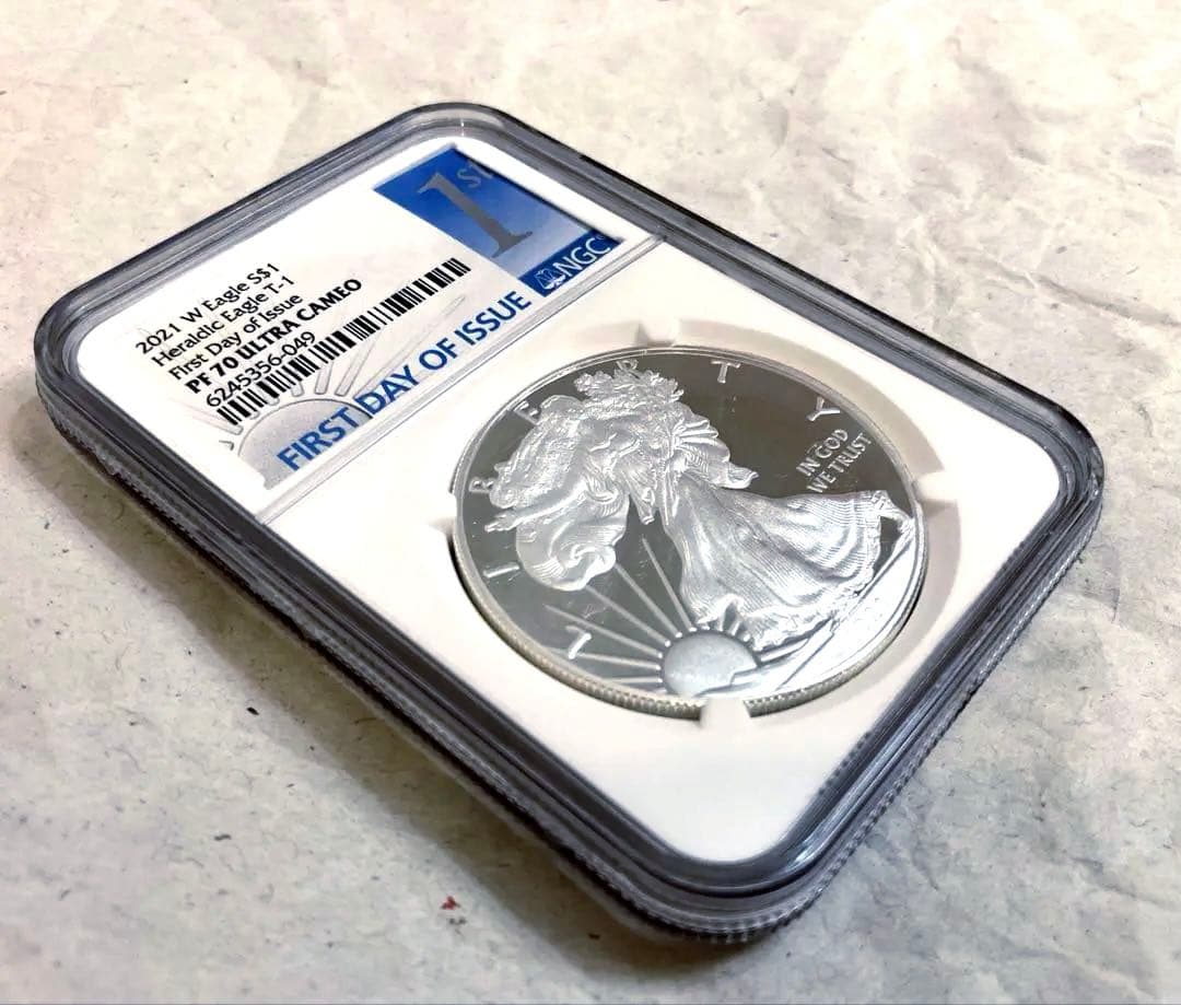 NGC最高鑑定☆2021年アメリカ1ドル シルバーイーグル銀貨☆PF70UC