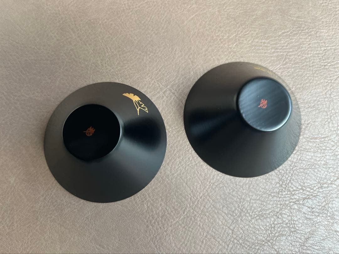 北岡省三作　漆　蒔絵盃　2点　ぐい呑　盃　漆芸作家　香川