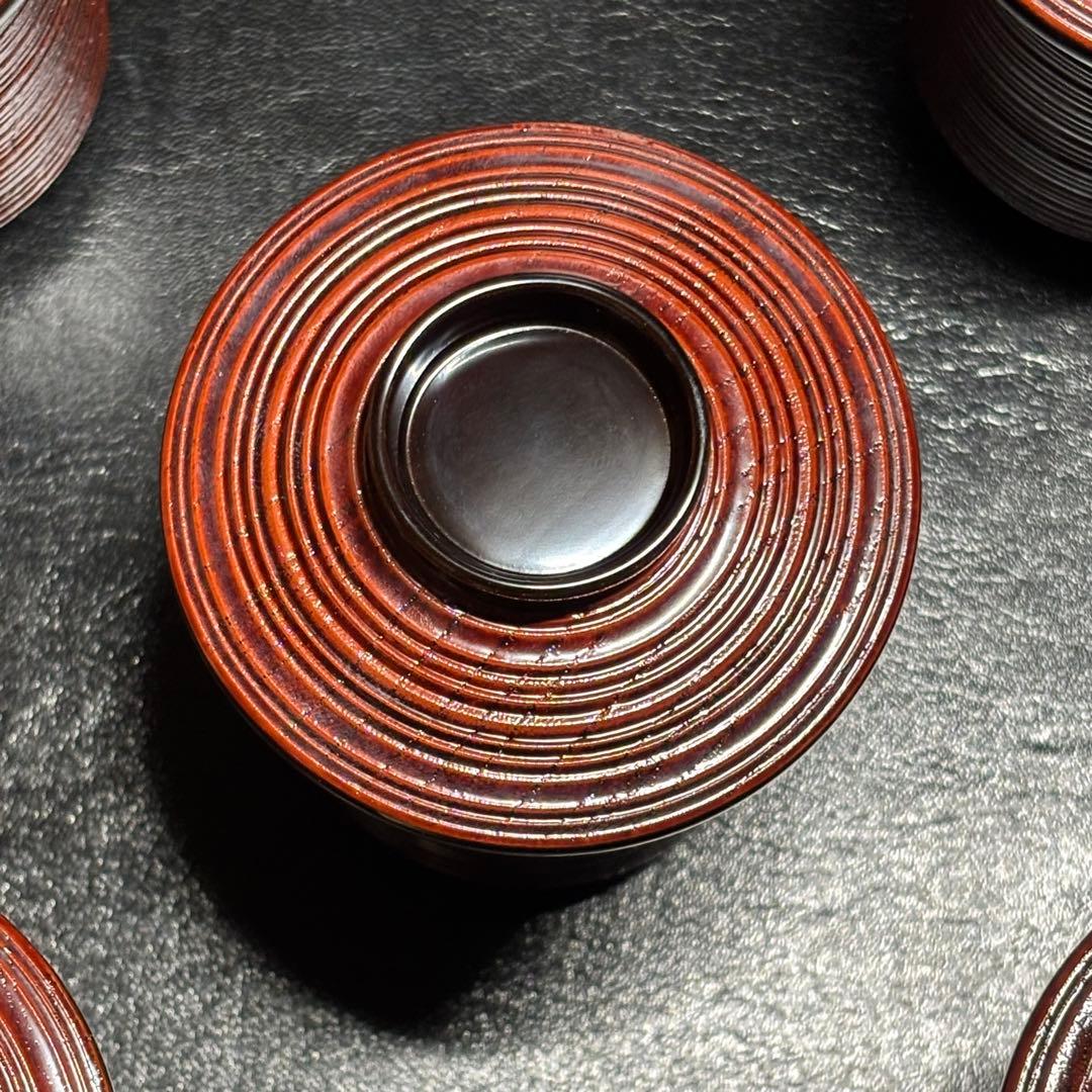 ★輪島塗！蒔絵付 輪島屋 小吸物椀 五客！『輪島屋造』！共箱！★