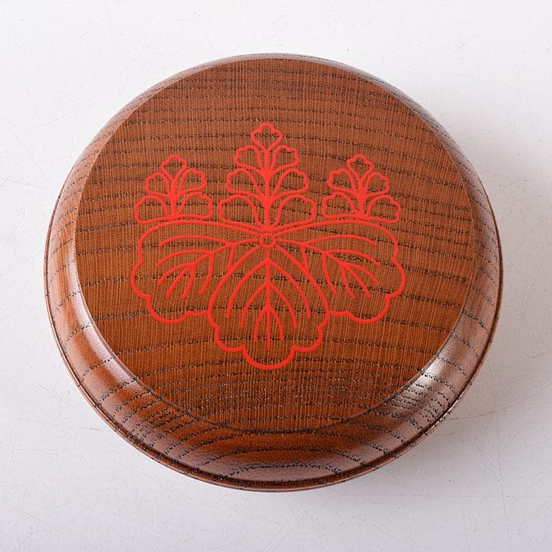 茶道具　川端近左作　太閤桐絵　欅拭漆香合　共布共箱　Ｖ　7703