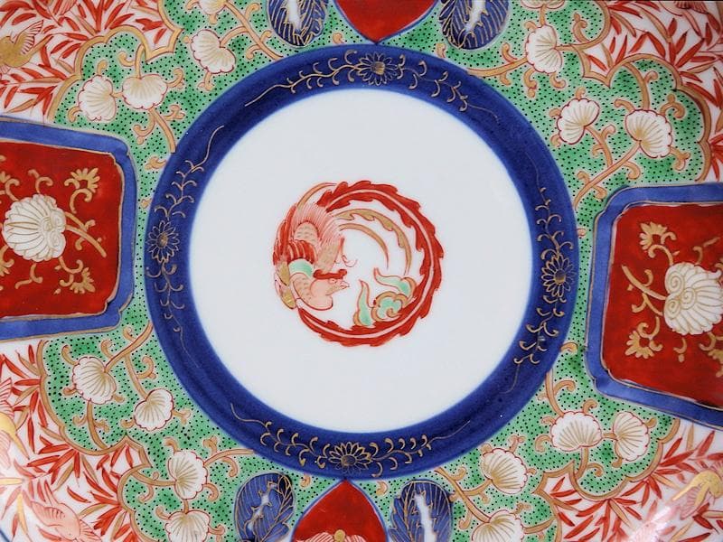大聖寺伊万里 金襴手 花鳥紋に鳳凰の図 8寸皿 C777 AS-fbtw - メルカリ