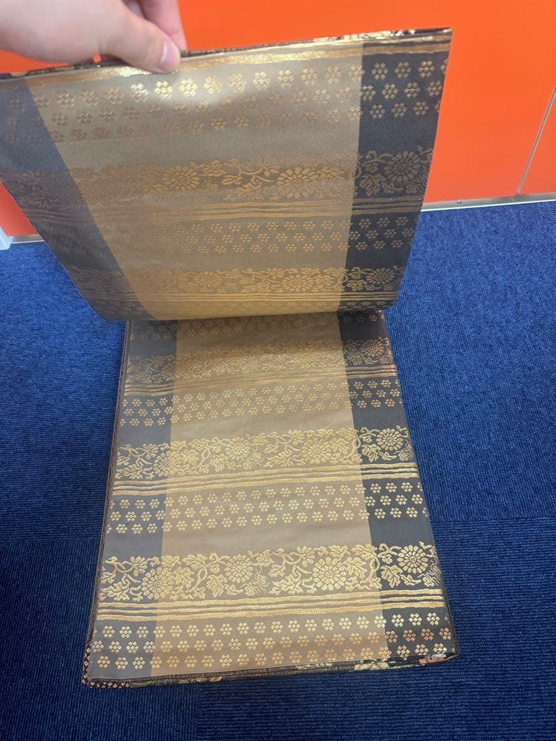 2663袋帯 古代彫金紋 西陣織 金糸 高級上質上品 約440cm 未使用