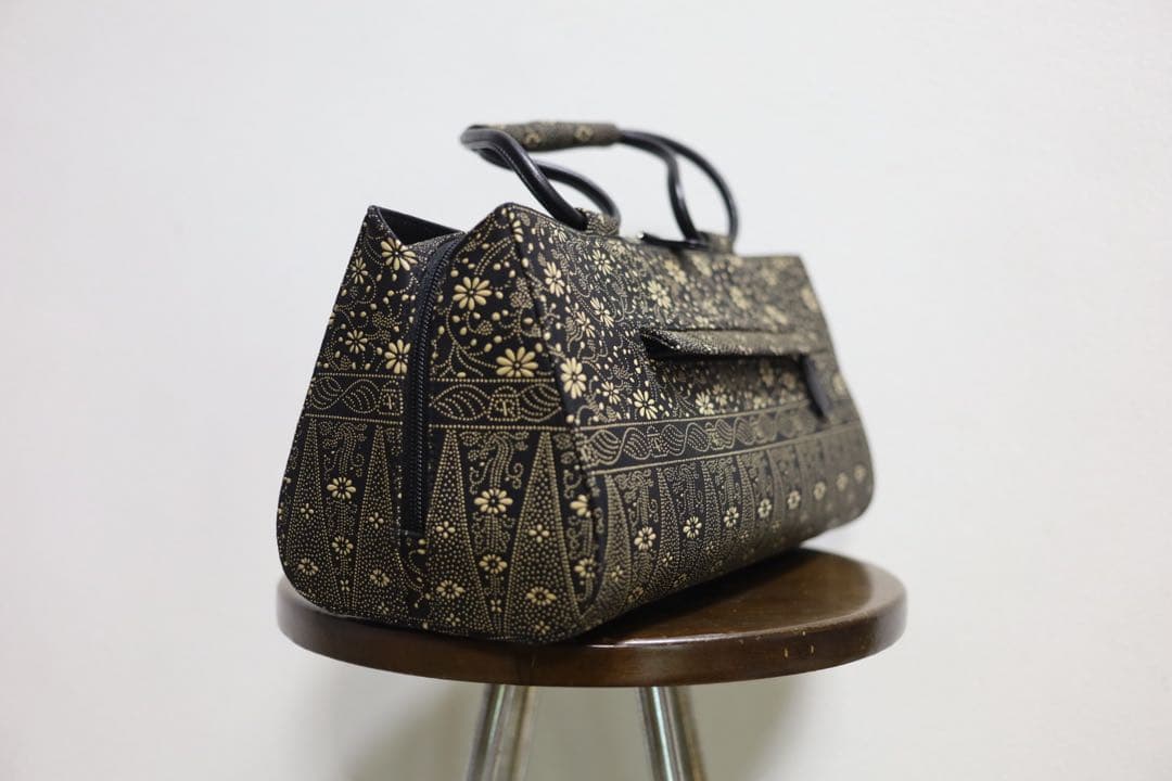 利休　印伝　ハンドバッグ