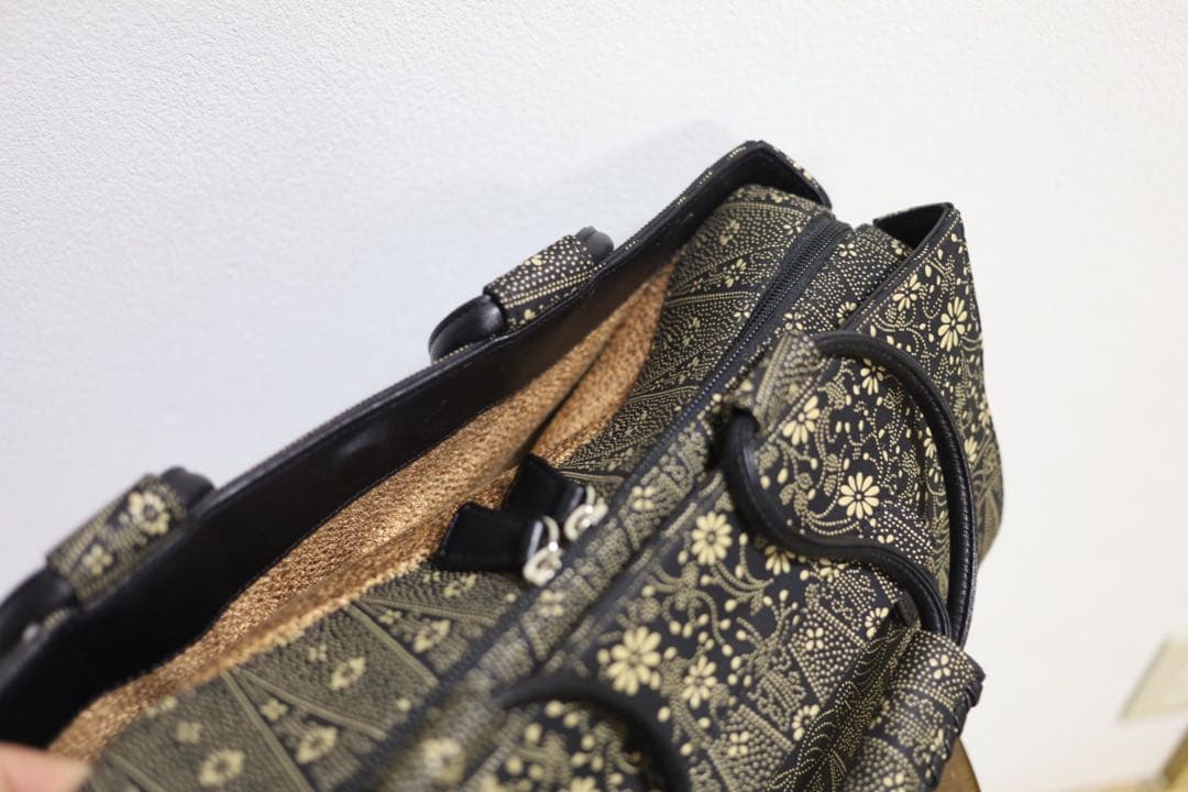 利休　印伝　ハンドバッグ