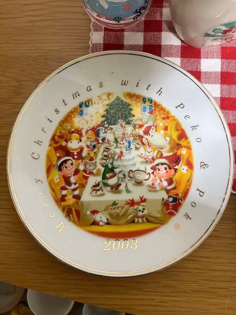 レア　昭和レトロ★ペコちゃんマグカップ5客グラス1客&クリスマスソーサー3枚