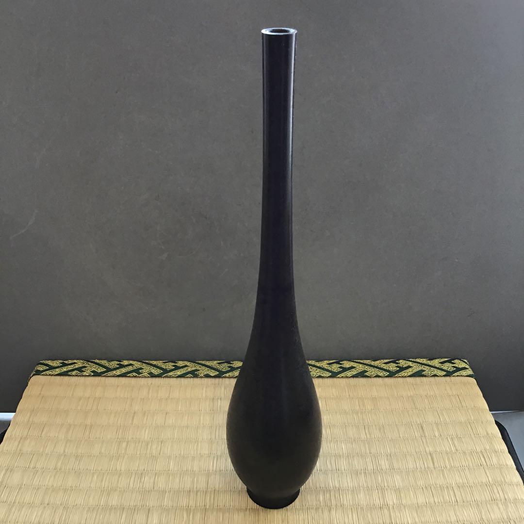 華道道具 花入 青銅つる首花入 N338HL