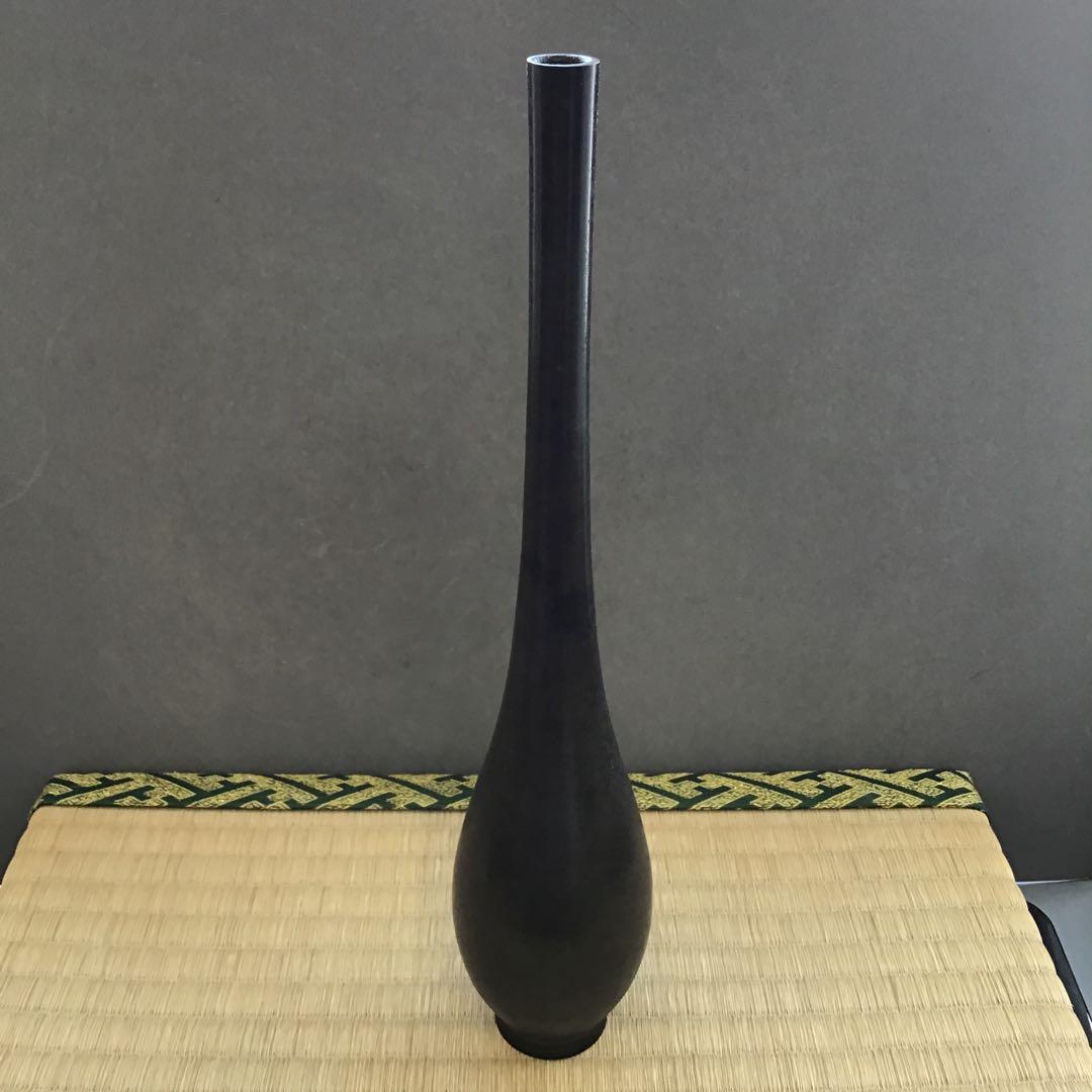 華道道具 花入 青銅つる首花入 N338HL