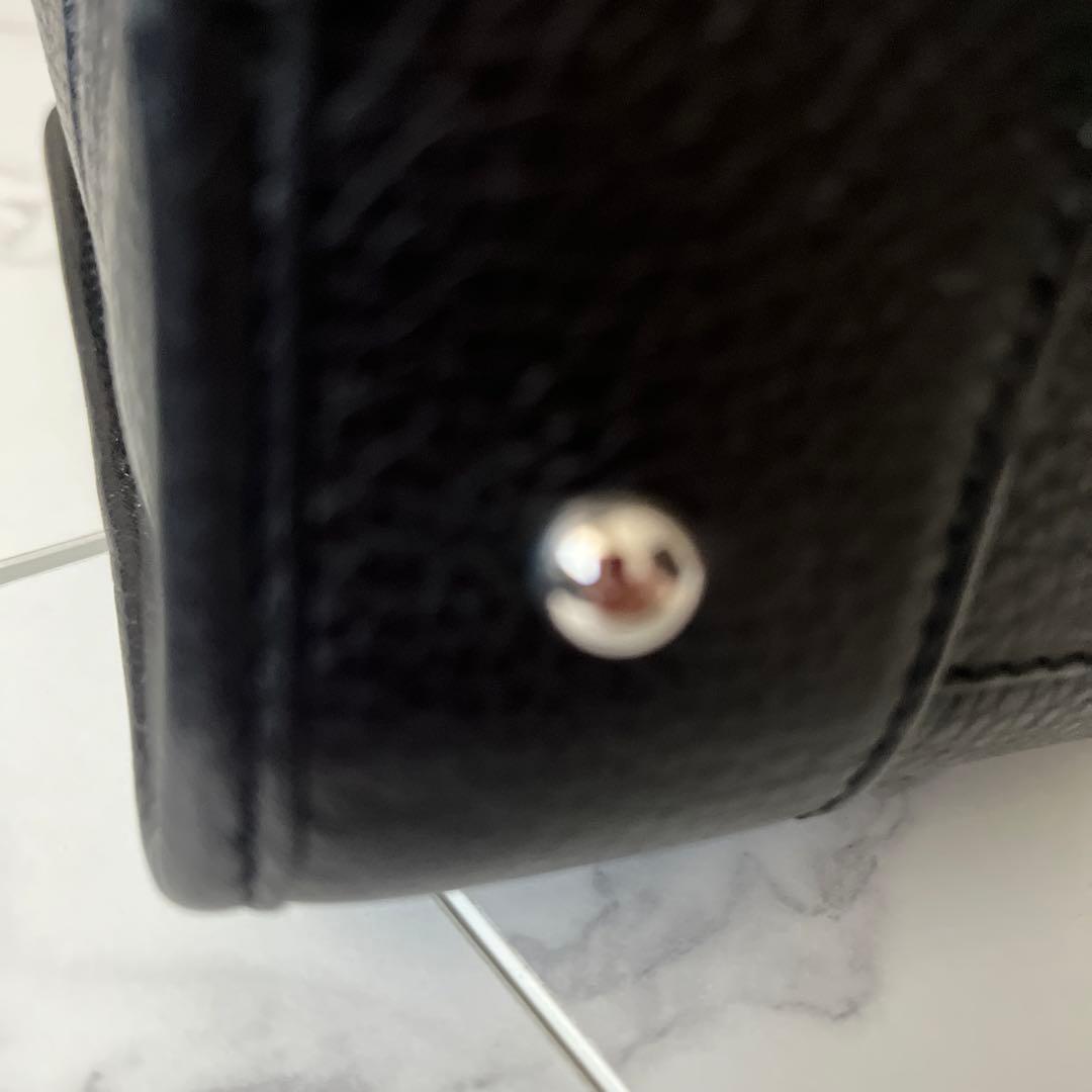 ロエベ　アマソナ28 ハンドバッグ レザー　ブラック　シルバー金具