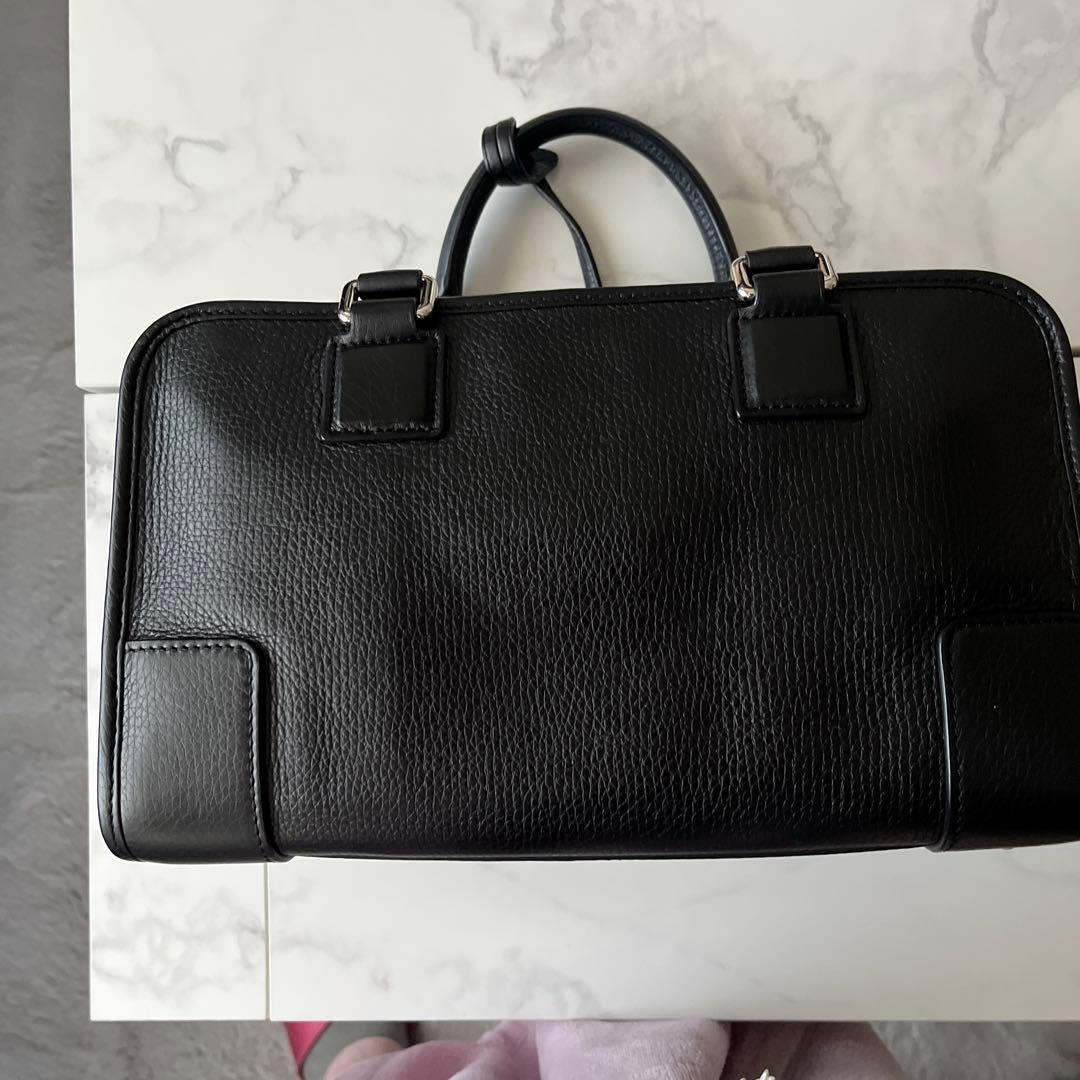 ロエベ　アマソナ28 ハンドバッグ レザー　ブラック　シルバー金具