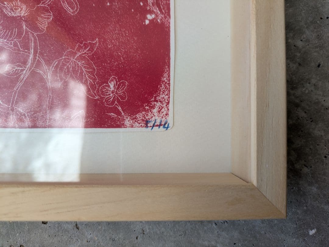 “希少”美品” ナタリーレテ 赤い木版画 限定版　アート　壁掛け　インテリア