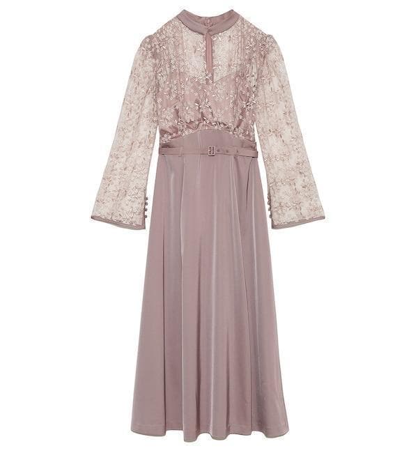 Lily Brown レースドッキングドレス ピンク 1 ラスト一点