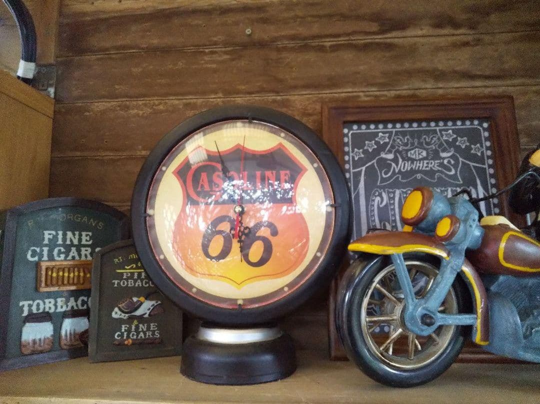 アメリカン雑貨ガスランプ型置き時計 レトロ、アンティーク風