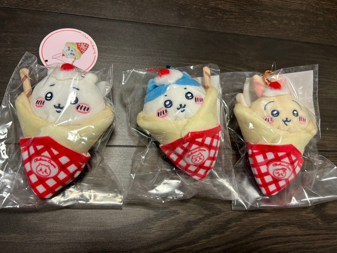 ちいかわ クレープくじ C賞 クレープになっちゃった‼︎マスコット3点セット