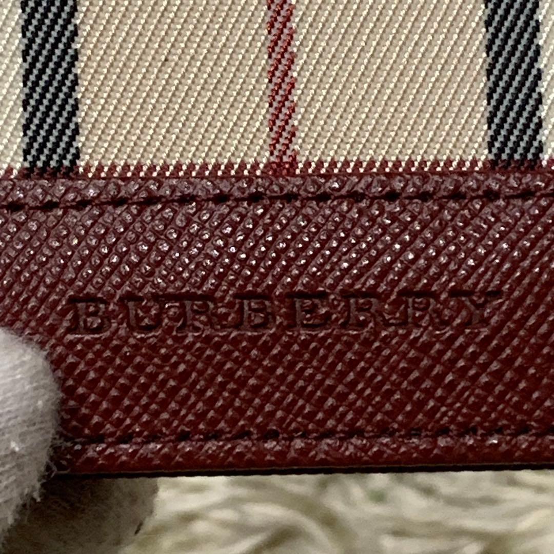 極美品✨バーバリー ノバチェック ケース サフィアーノ ボルドー