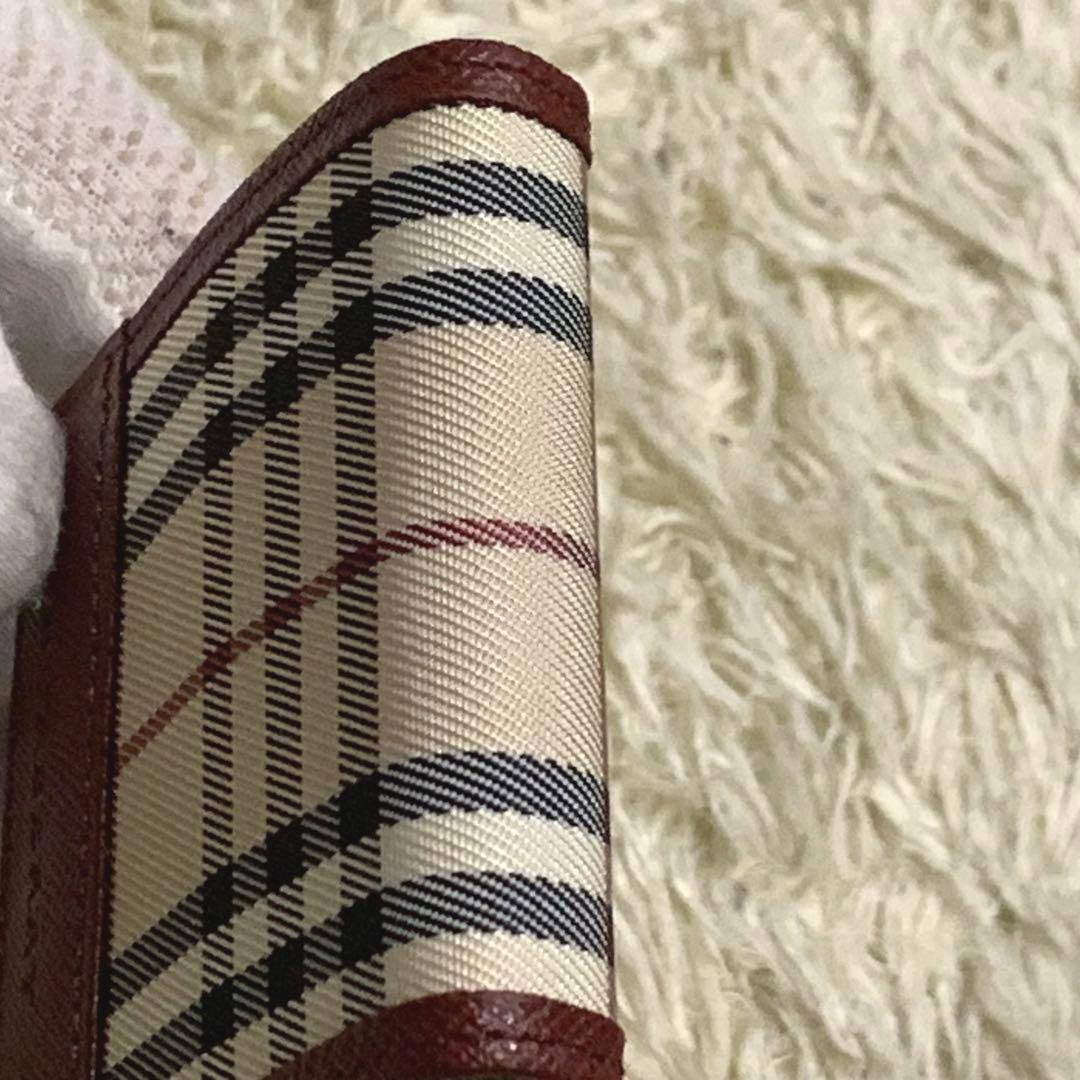 極美品✨バーバリー ノバチェック ケース サフィアーノ ボルドー