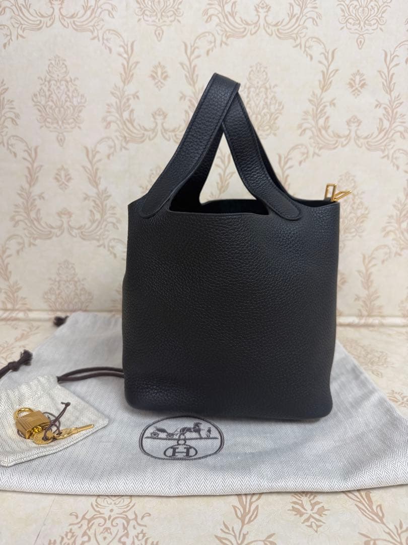 エルメス　ピコタンロックPM ノワール/Gold金具　B刻印