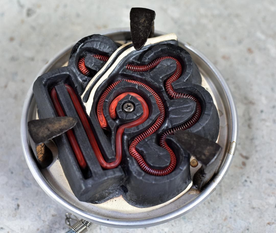 値下げ、浄雲作唐銅面取風炉＆野々田電熱器５００Ｗ　囲炉裏/お茶道具、共箱