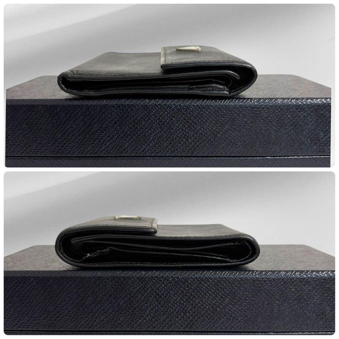 極美品✨ PRADA プラダ 三つ折り財布 サフィアーノ ブラック 黒