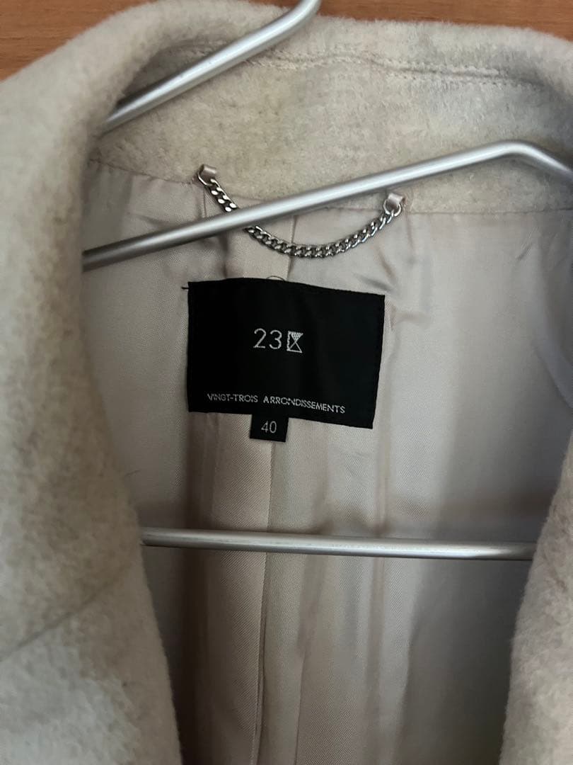 aiaiモンキー 様専用23区 カシミア混チェスターコート オフホワイト 40