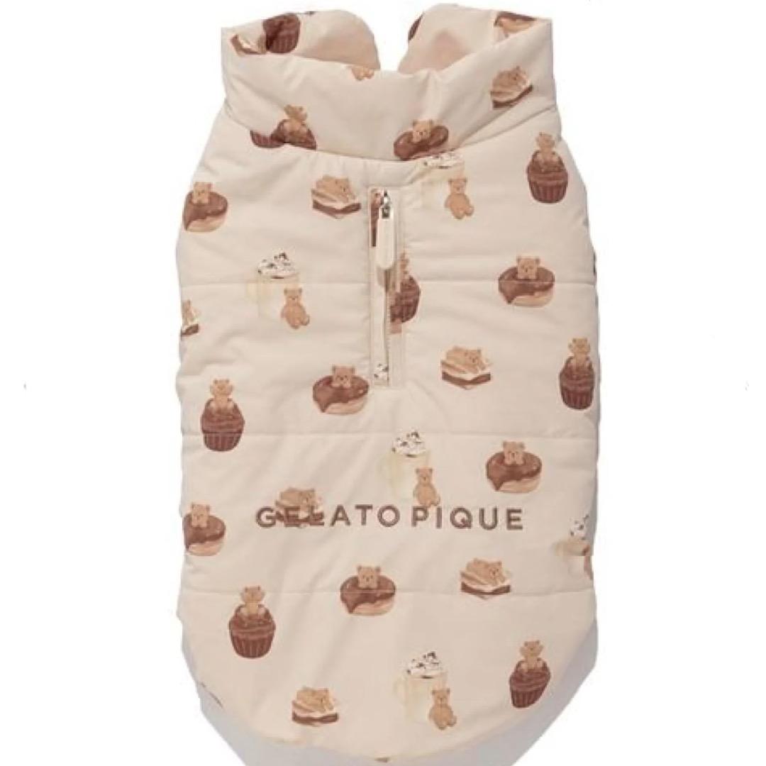 ジェラートピケ　中綿ベスト　XLサイズ　ベージュ　犬 ドッグ　ダウン　ジェラピケ gelato pique（ジェラートピケ）【CAT&DOG】【販路限定商品】中綿