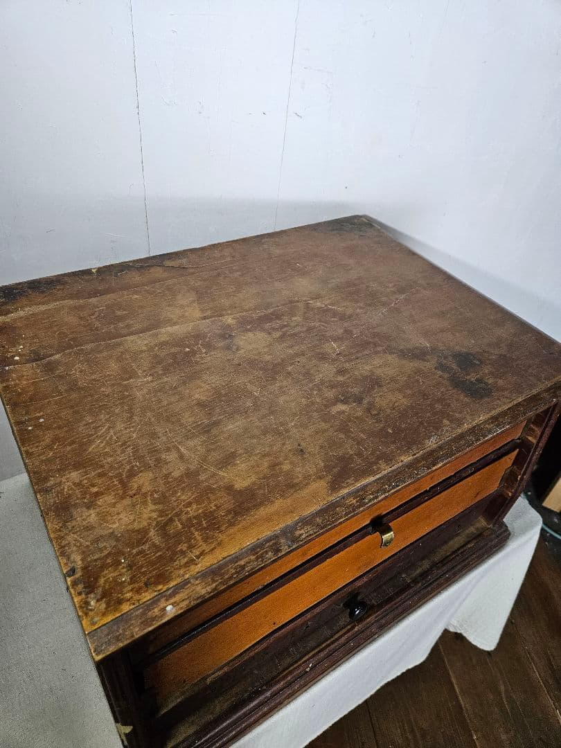 USAアンティーク BELENNS'S SILK 古いスレッドキャビネット 木製