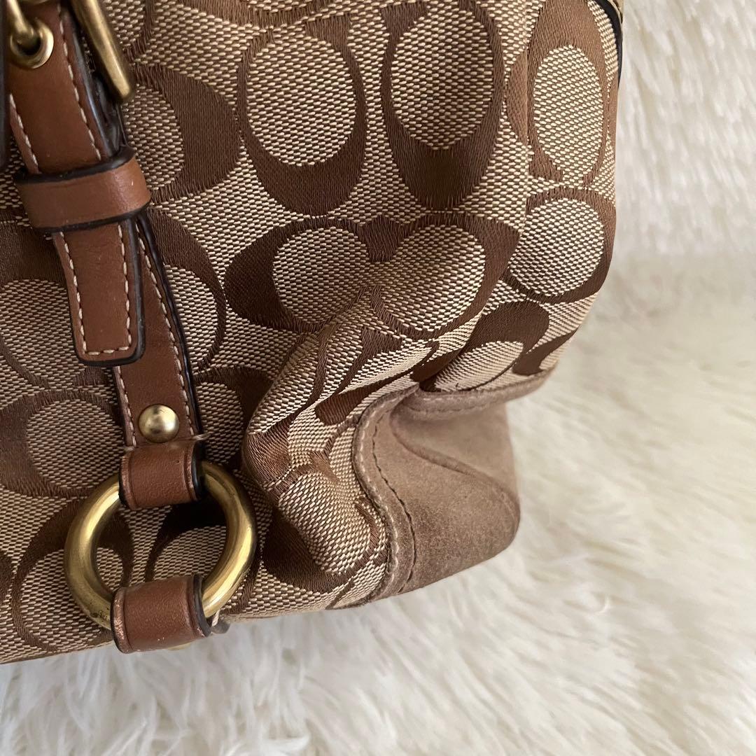 COACH コーチ ハンドバッグ シグネチャー ブラウン