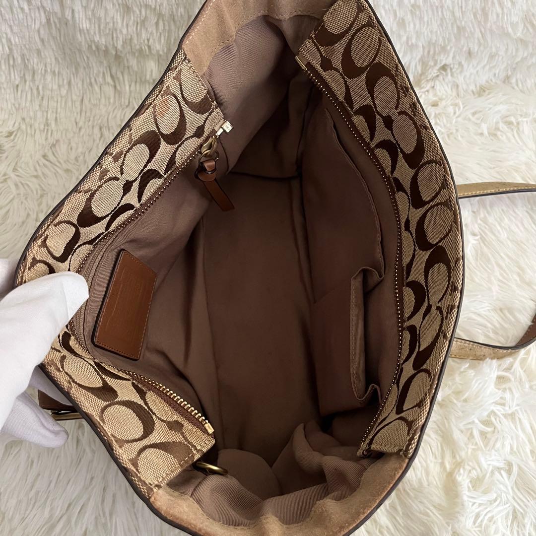 COACH コーチ ハンドバッグ シグネチャー ブラウン