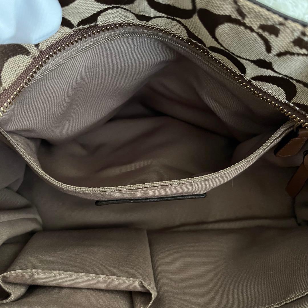 COACH コーチ ハンドバッグ シグネチャー ブラウン
