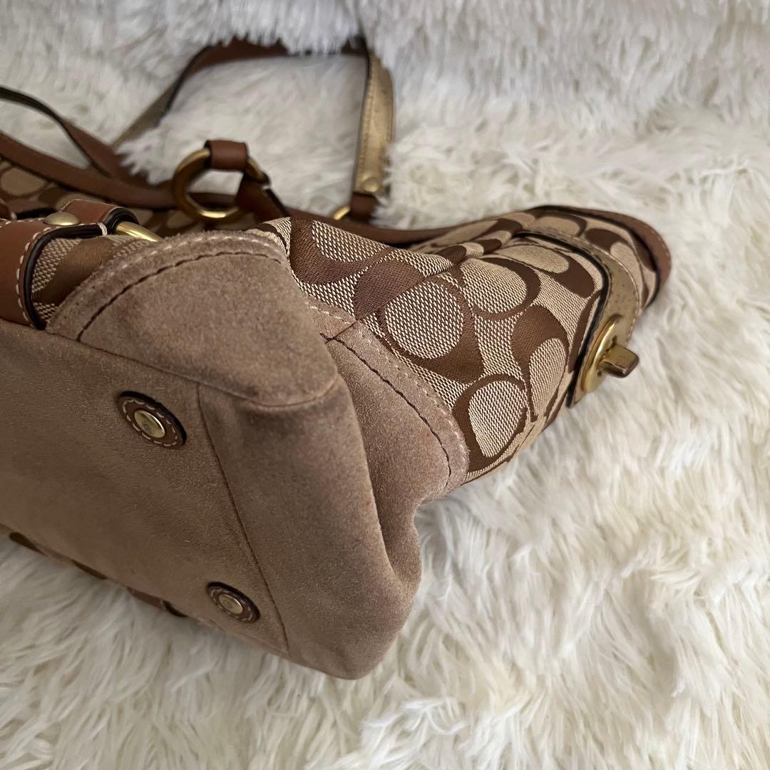 COACH コーチ ハンドバッグ シグネチャー ブラウン