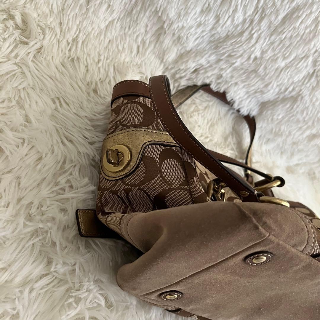 COACH コーチ ハンドバッグ シグネチャー ブラウン