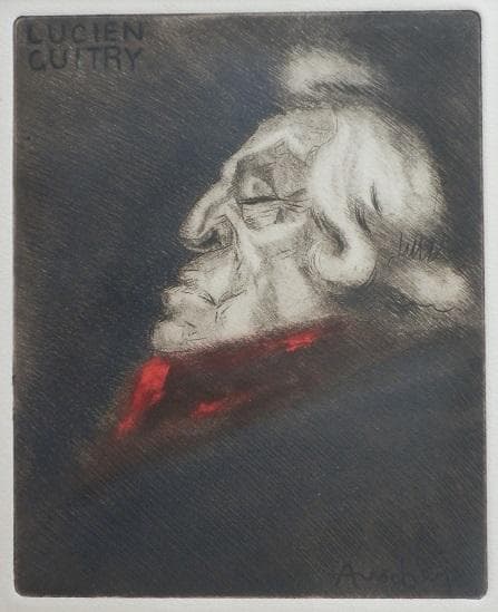 ルシアン・ギイトリー　かなり古い作品、裏にギャラリー一色のシールあり。