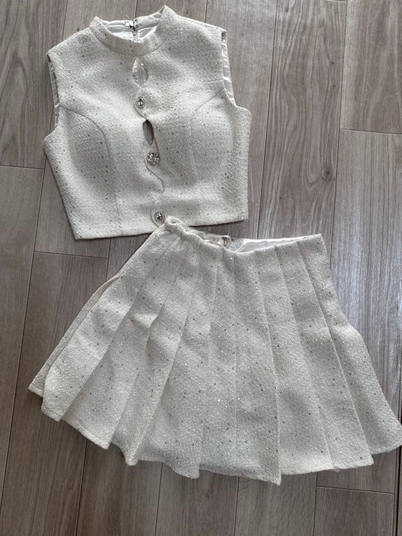 ROBE de FLEURS ホワイトドレス Sサイズ