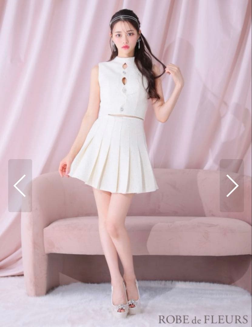 ROBE de FLEURS ホワイトドレス Sサイズ