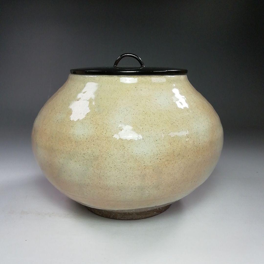 S805 水指 『粉引 水指』『奥村考山造』 共箱 茶道具