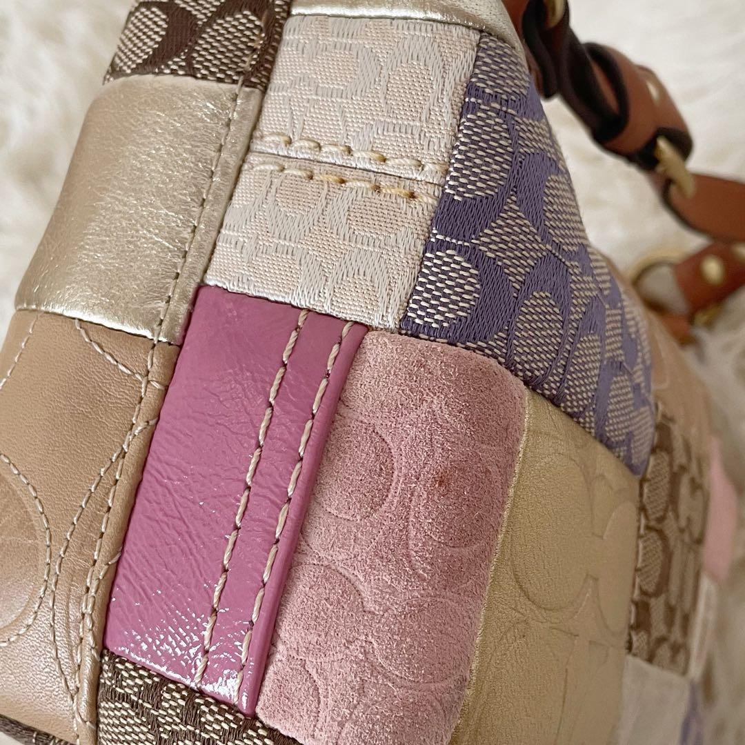 希少✨️COACH パッチワーク アクセサリーポーチ ミニバッグ