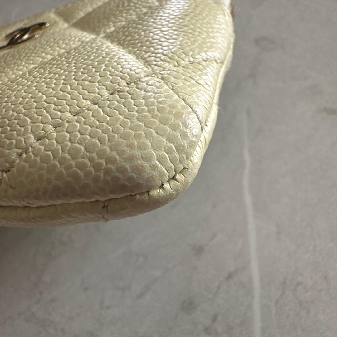 【希少カラー】シャネル　キャビアスキン　ケース　ミニ財布　カードケース