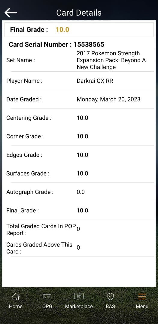 《BGS10 ブラックラベル》ダークライ GX HR 063/049｜Pop1