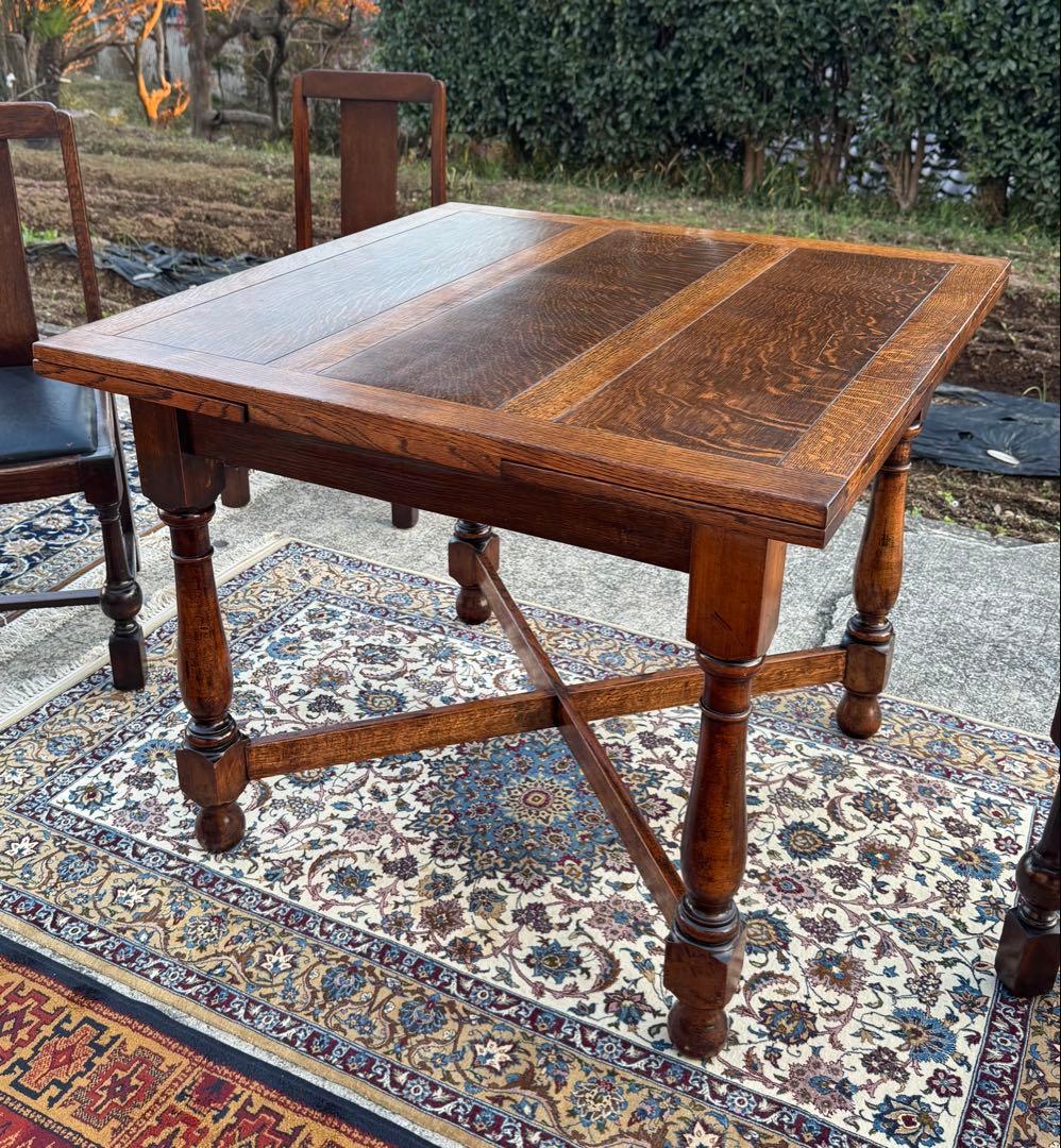 英国ドローリーフ 伸長式テーブル Lloyd's antiques 焼印あり