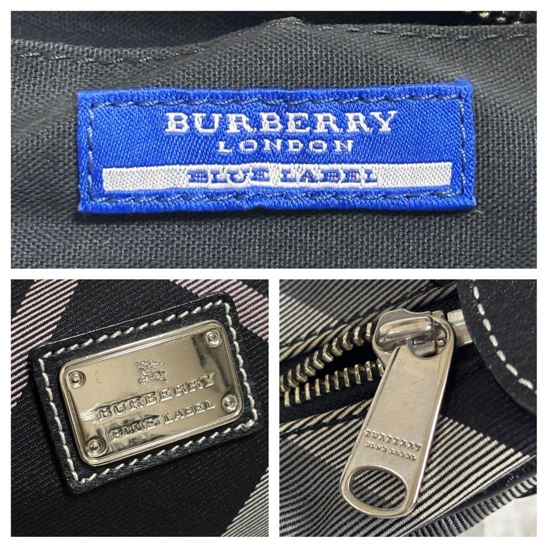 【美品】 バーバリー ブルーレーベル セミショルダーバッグ チェック レザー