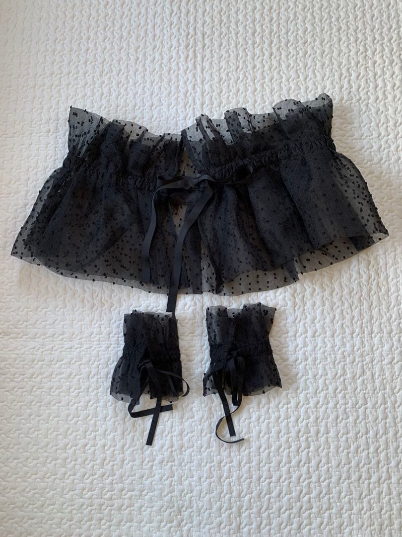 niana ドットチュール切替ワンピース S 黒 2WAY仕様 パーティー結婚式