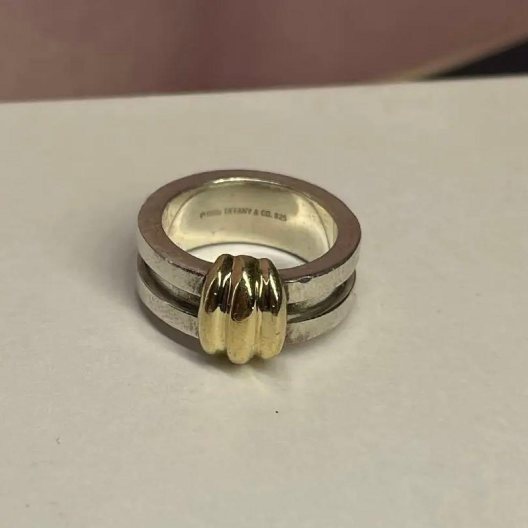 【中古】ティファニーリンググルーブドウィズ3ロウリング 約7号